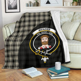 Clan Menzies Black & White Ancient Tartan Crest Blanket Wave Style DY77 Clan Menzies Tartan Today