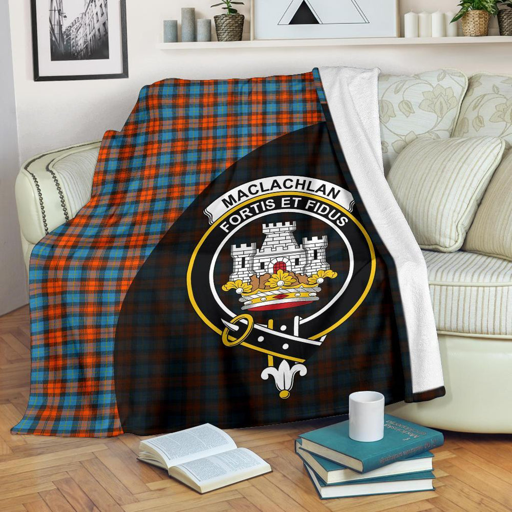Clan MacLachlan Ancient Tartan Crest Blanket Wave Style JX69 Clan Hall Tartan Today