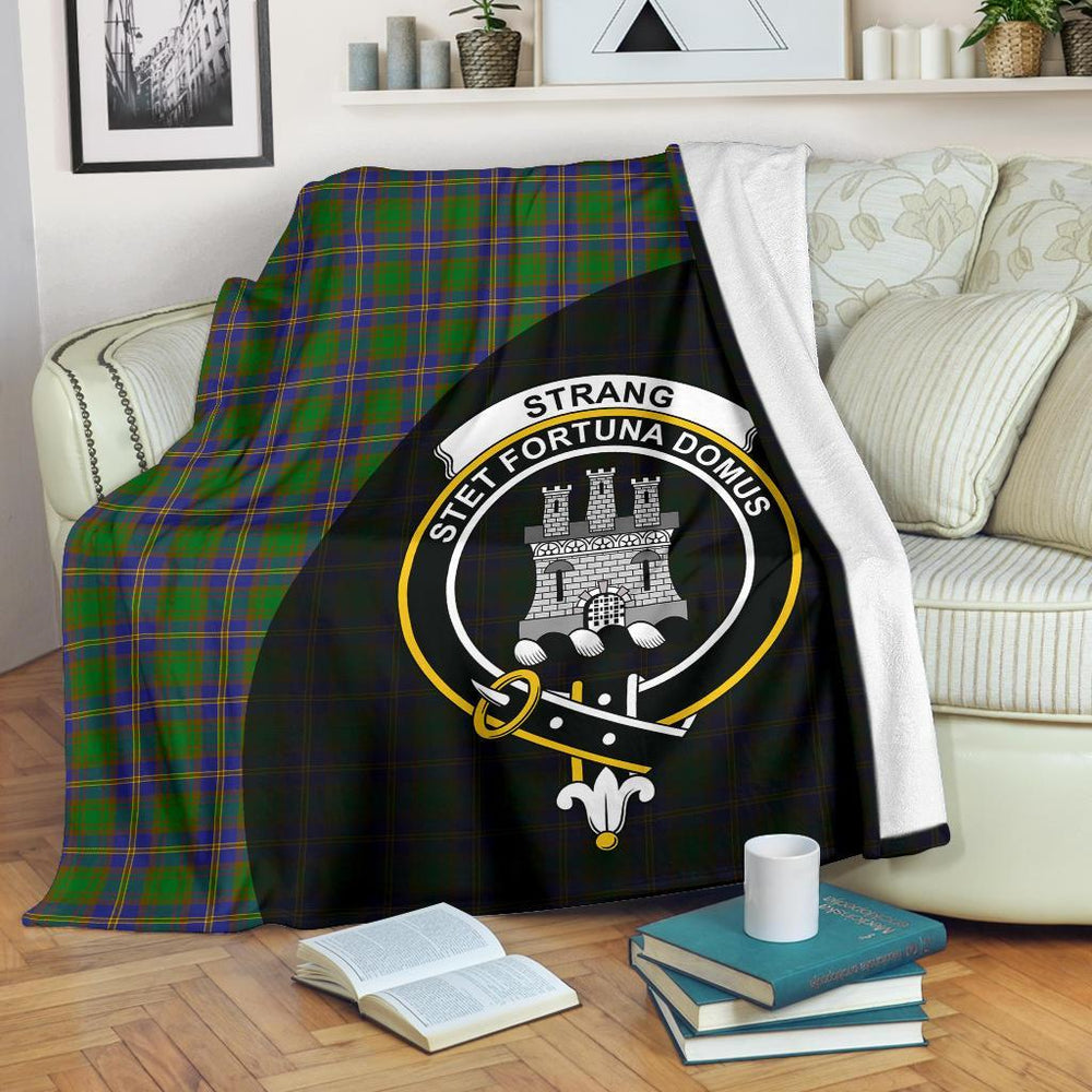 Clan Strange of Balkaskie Tartan Crest Blanket Wave Style FP16 Clan Strange Tartan Today