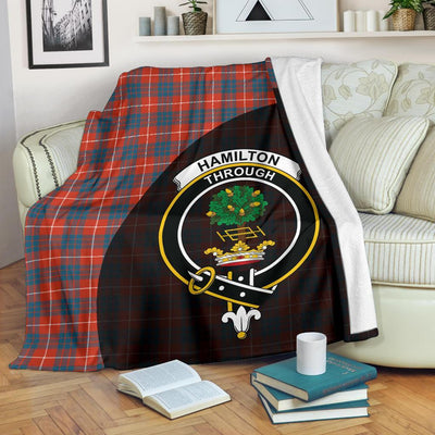 Clan Hamilton Ancient Tartan Crest Blanket Wave Style SZ50