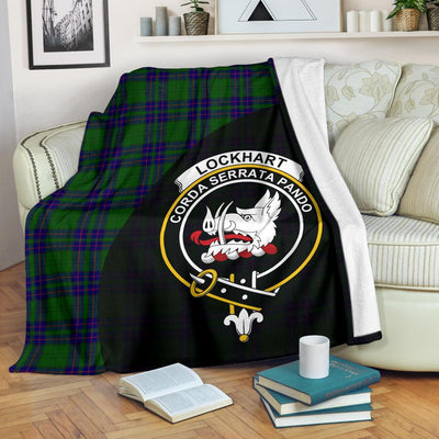 Clan Lockhart Modern Tartan Crest Blanket Wave Style EL96