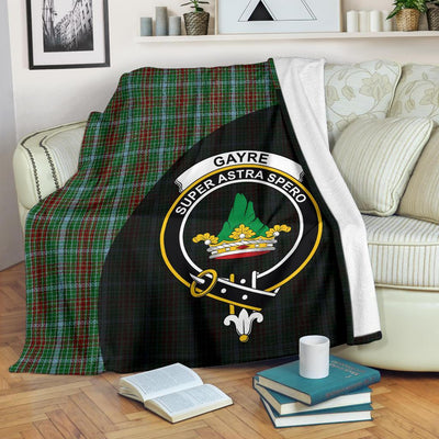 Clan Gayre Tartan Crest Blanket Wave Style