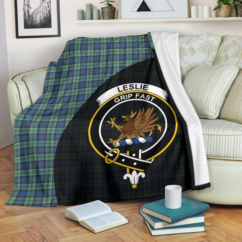 Clan Leslie Hunting Ancient Tartan Crest Blanket Wave Style JS22 Clan Leslie Tartan Today