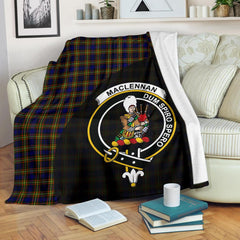 Clan MacLellan Modern Tartan Crest Blanket Wave Style KM72 Clan Hall Tartan Today