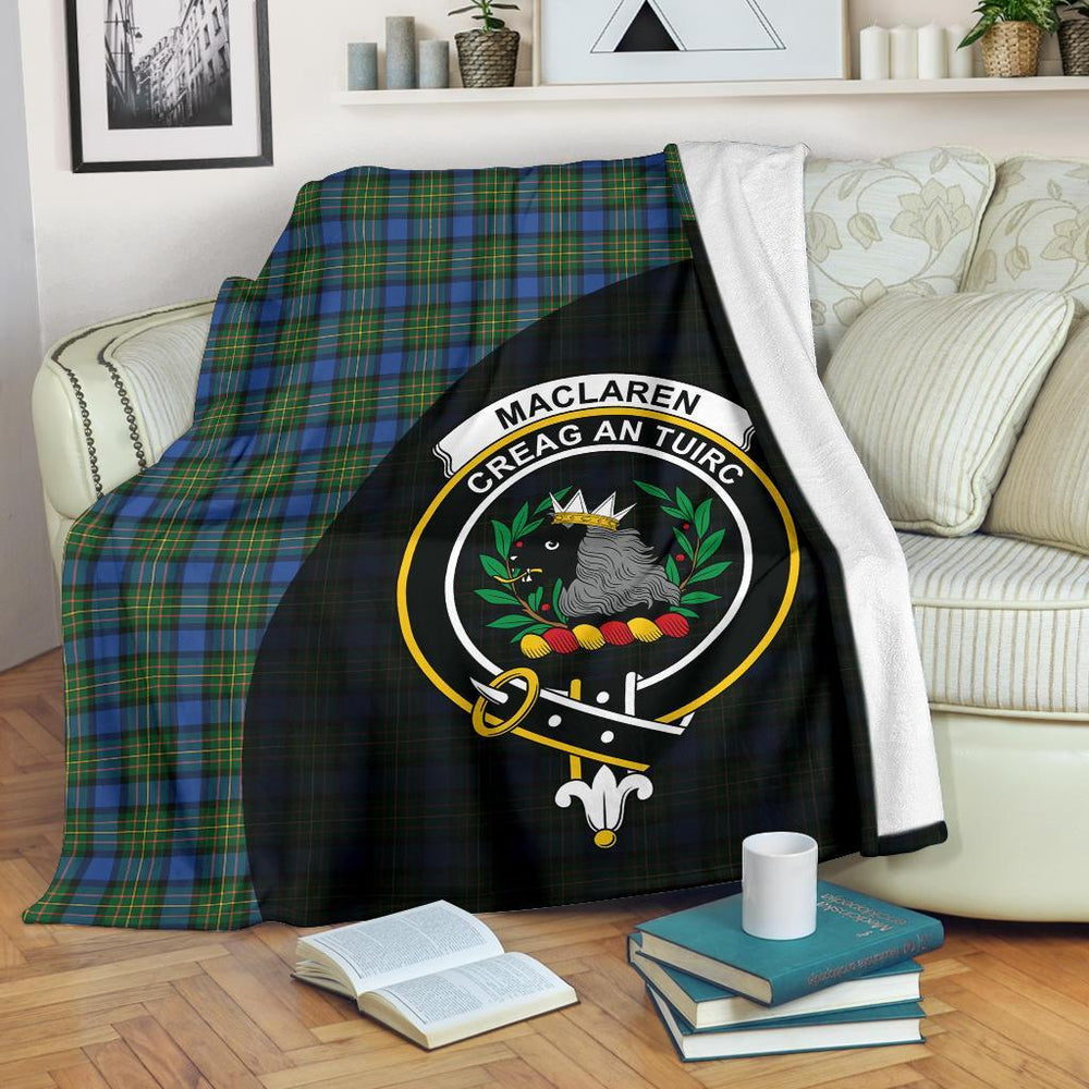 Clan MacLaren Ancient Tartan Crest Blanket Wave Style HI78 Clan Hall Tartan Today
