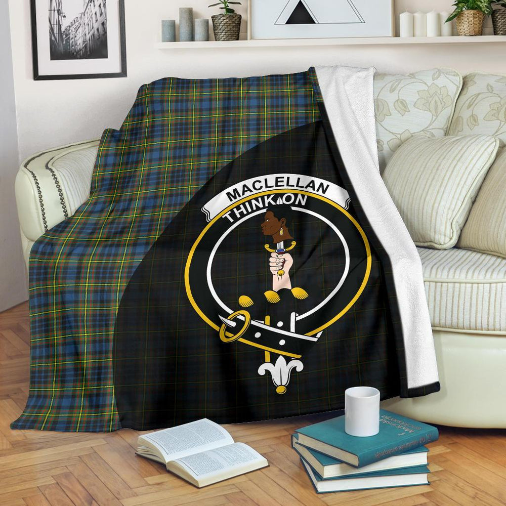 Clan MacLellan Ancient Tartan Crest Blanket Wave Style NT26 Clan Hall Tartan Today
