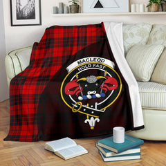 Clan MacLeod of Raasay Tartan Crest Blanket Wave Style MC79 Clan Hall Tartan Today
