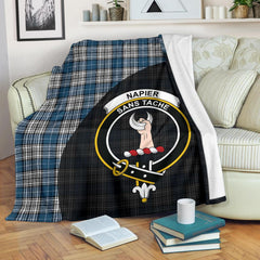 Clan Napier Modern Tartan Crest Blanket Wave Style PH37 Clan Napier Tartan Today