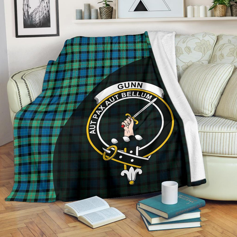 Clan Gunn Ancient Tartan Crest Blanket Wave Style NU26 Clan Gunn Tartan Today