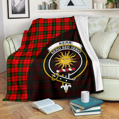 Clan Kerr Modern Tartan Crest Blanket Wave Style