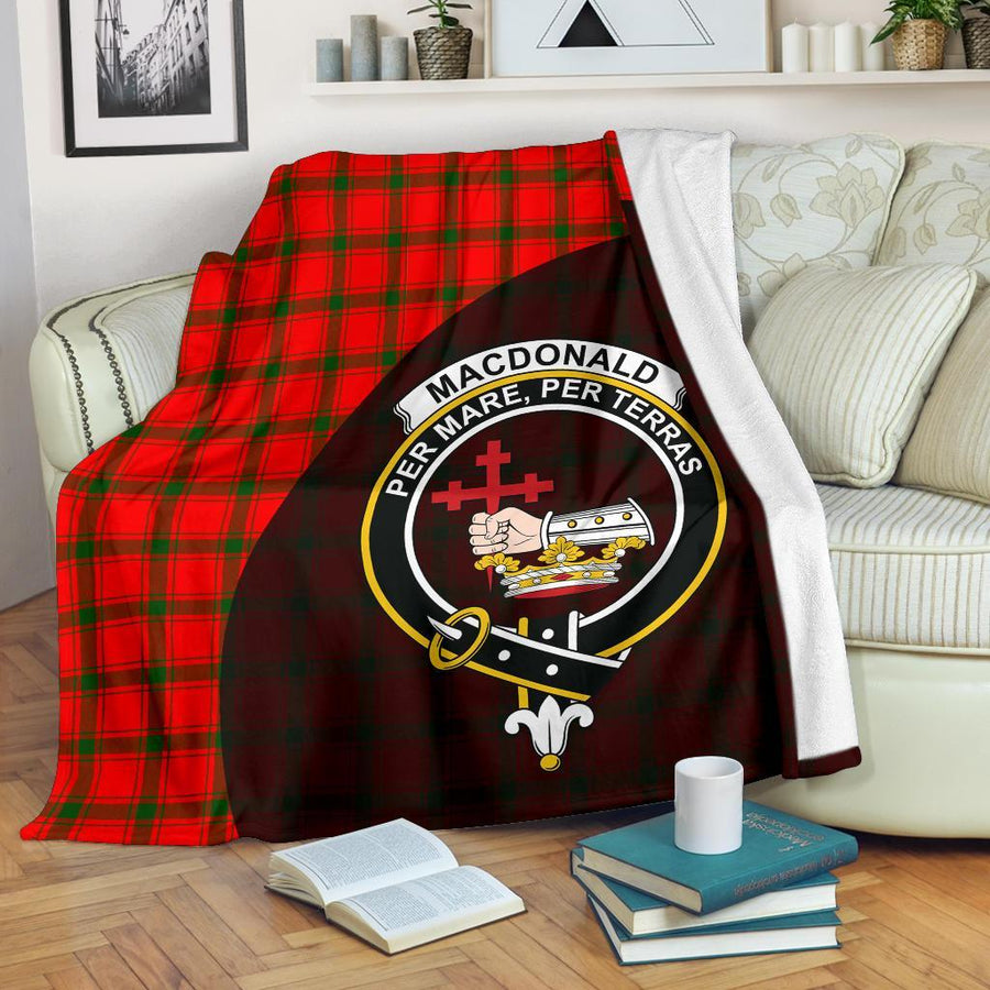 Clan MacDonald Of Sleat Tartan Crest Blanket Wave Style