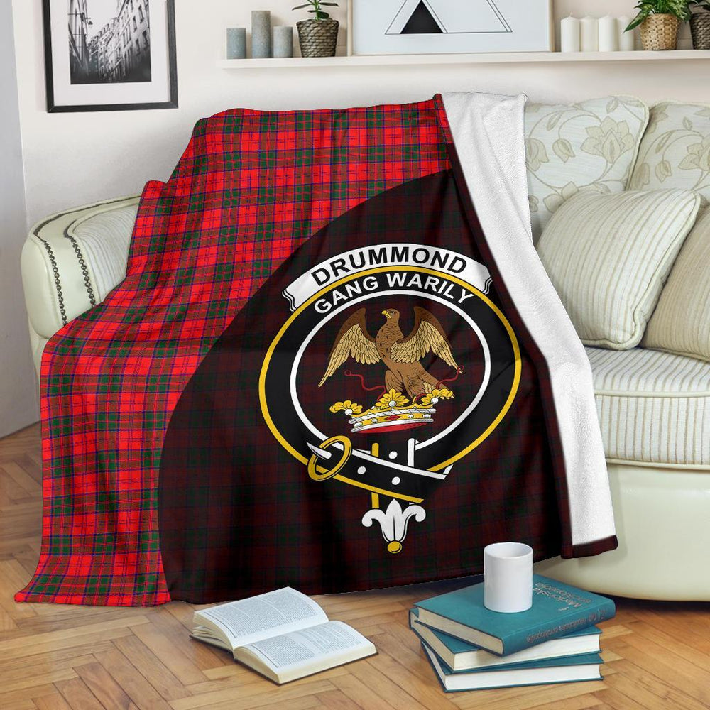 Clan Drummond Modern Tartan Crest Blanket Wave Style NU65 Clan Drummond Tartan Today