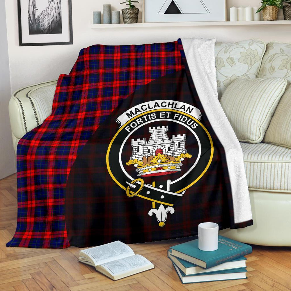 Clan MacLachlan Modern Tartan Crest Blanket Wave Style ZM18 Clan Hall Tartan Today