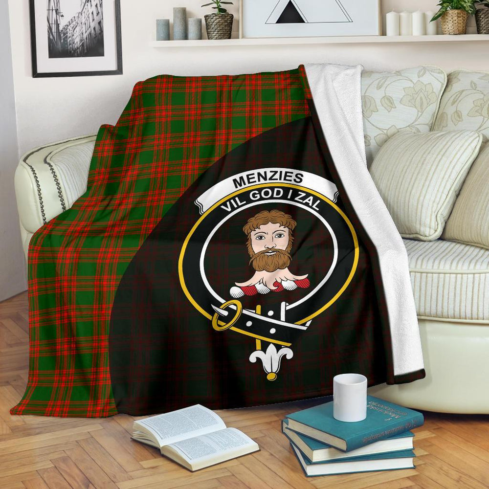 Clan Menzies Green Modern Tartan Crest Blanket Wave Style ME53 Clan Menzies Tartan Today