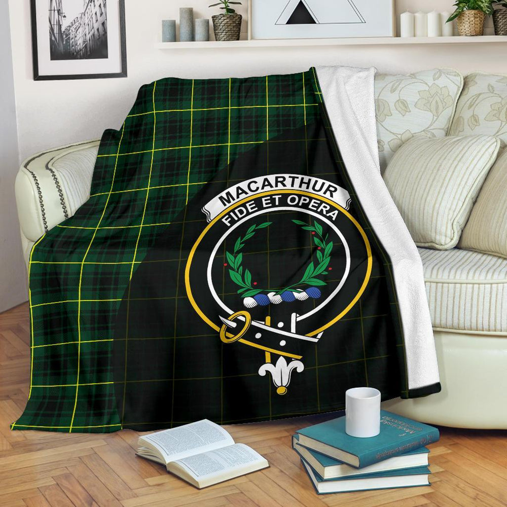 Clan MacArthur Modern Tartan Crest Blanket Wave Style MG15 Clan MacArthur Tartan Today