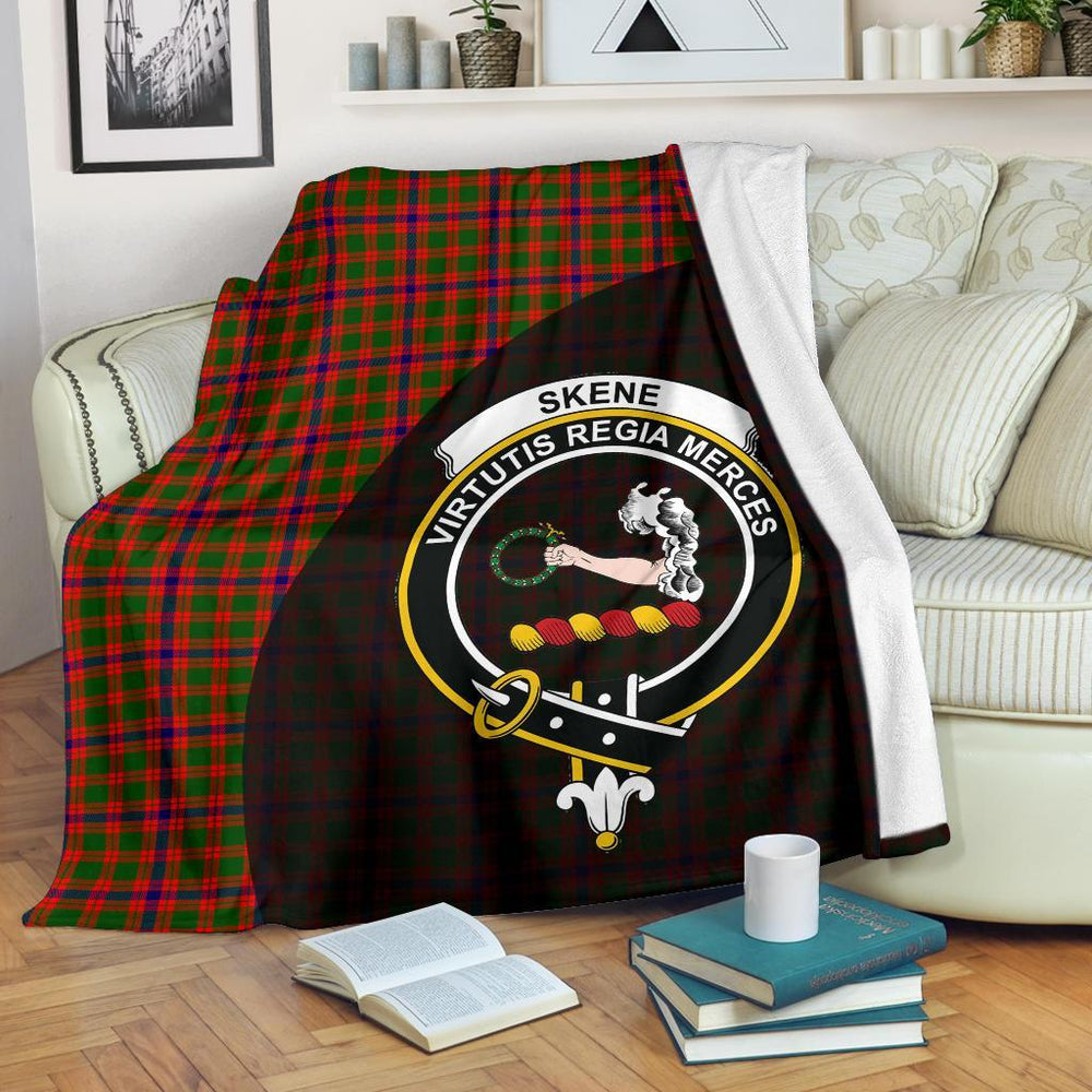 Clan Skene Modern Tartan Crest Blanket Wave Style TB76 Clan Skene Tartan Today