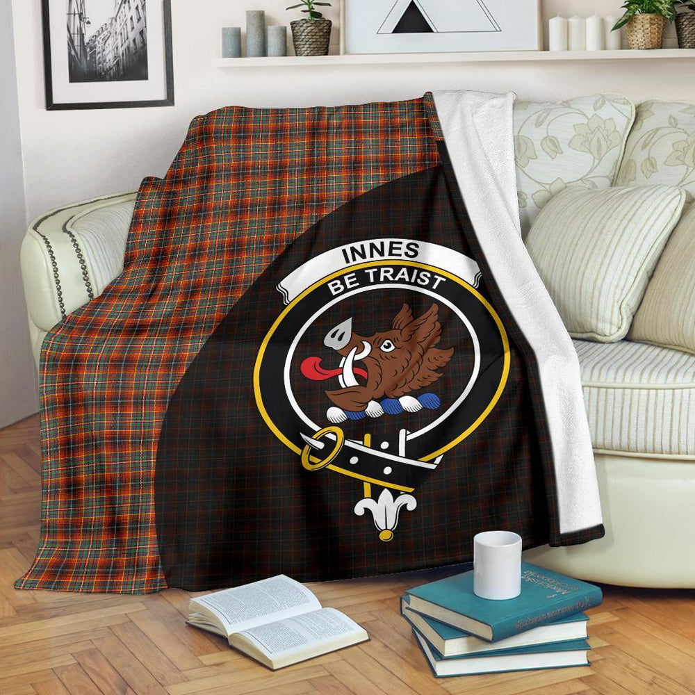 Clan Innes Ancient Tartan Crest Blanket Wave Style EV35 Clan Innes Tartan Today