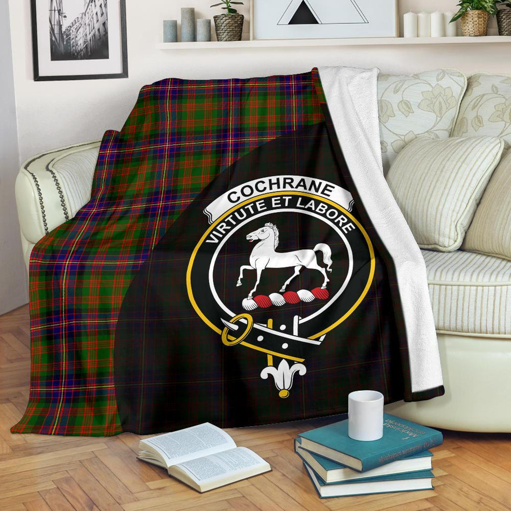 Clan Cochrane Modern Tartan Crest Blanket Wave Style SP47 Clan Cochrane Tartan Today