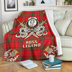 Clan Ross Modern Tartan Gold Courage Symbol Blanket SPMR79 Clan Ross Tartan Today
