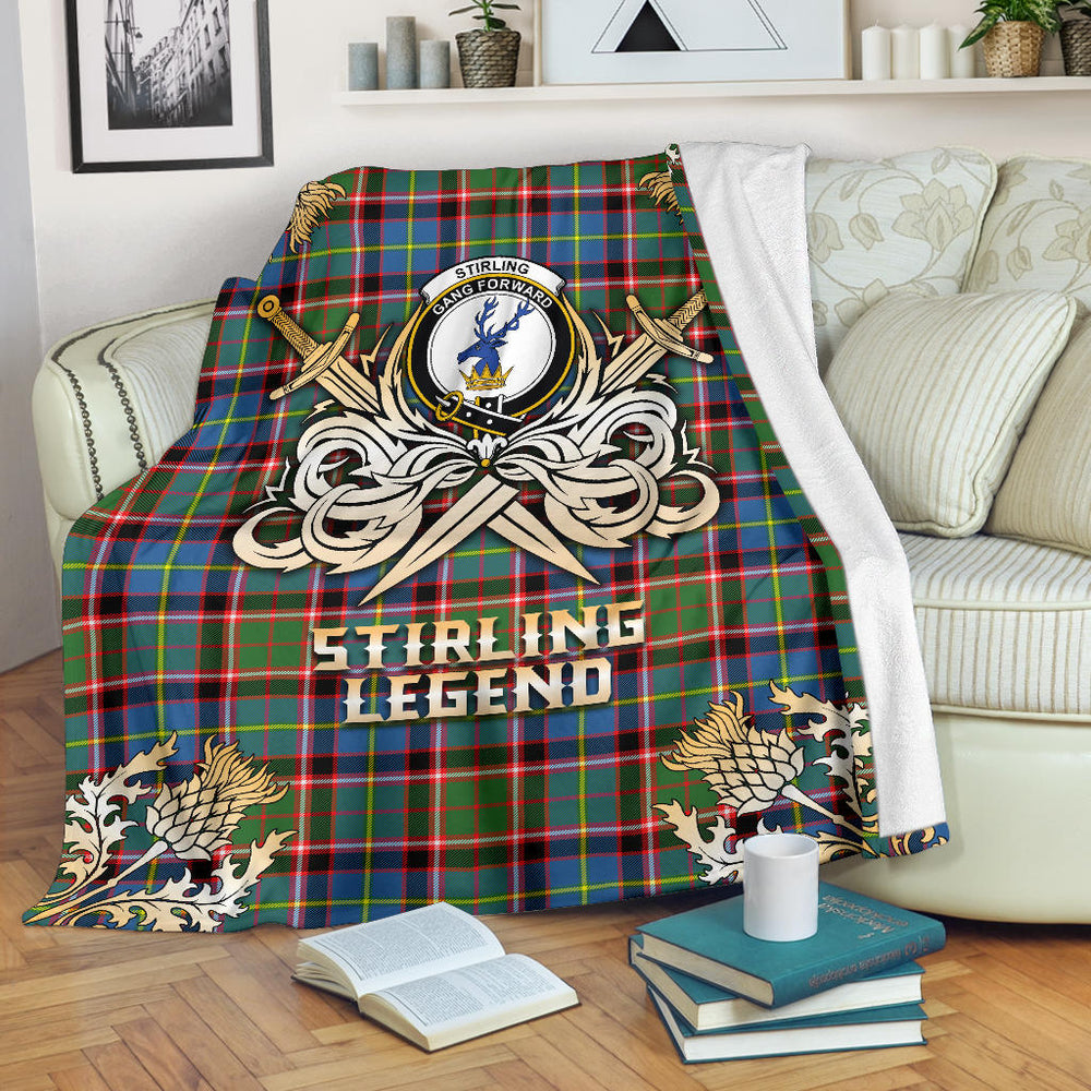 Clan Stirling Bannockburn Tartan Gold Courage Symbol Blanket SPOC95 Clan Stirling Tartan Today
