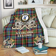 Clan Stirling Bannockburn Tartan Gold Courage Symbol Blanket SPOC95 Clan Stirling Tartan Today