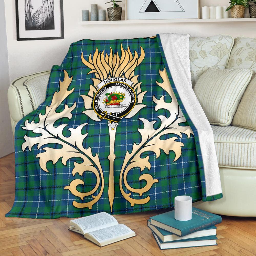 Clan Douglas Ancient Tartan Crest Blanket Gold Thistle Style XY48 Clan Douglas Tartan Today