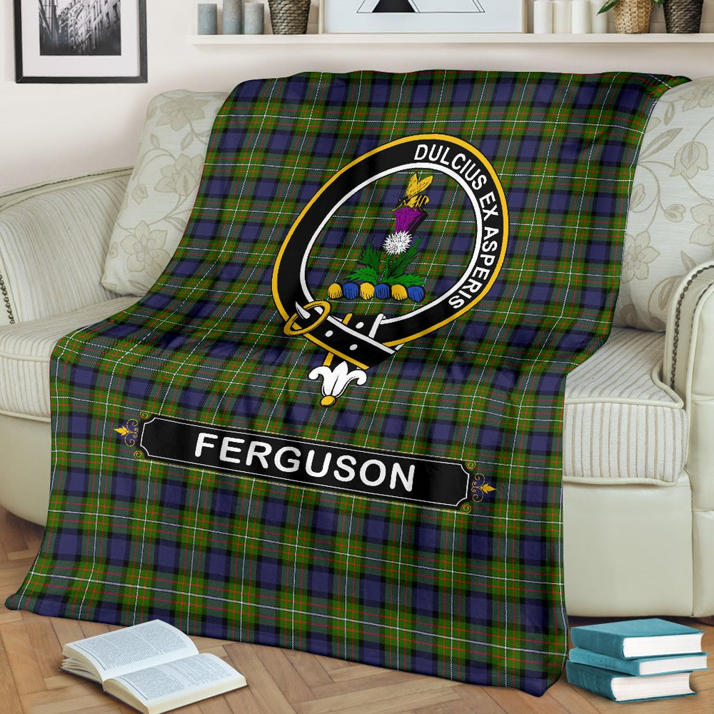 Clan Ferguson Tartan Crest Blanket 3 Sizes XH56 Clan Hall Tartan Today