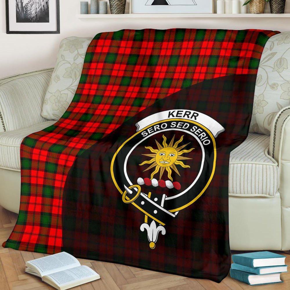 Clan Kerr Modern Tartan Crest Blanket 3 Sizes UP52 Clan Kerr Tartan Today