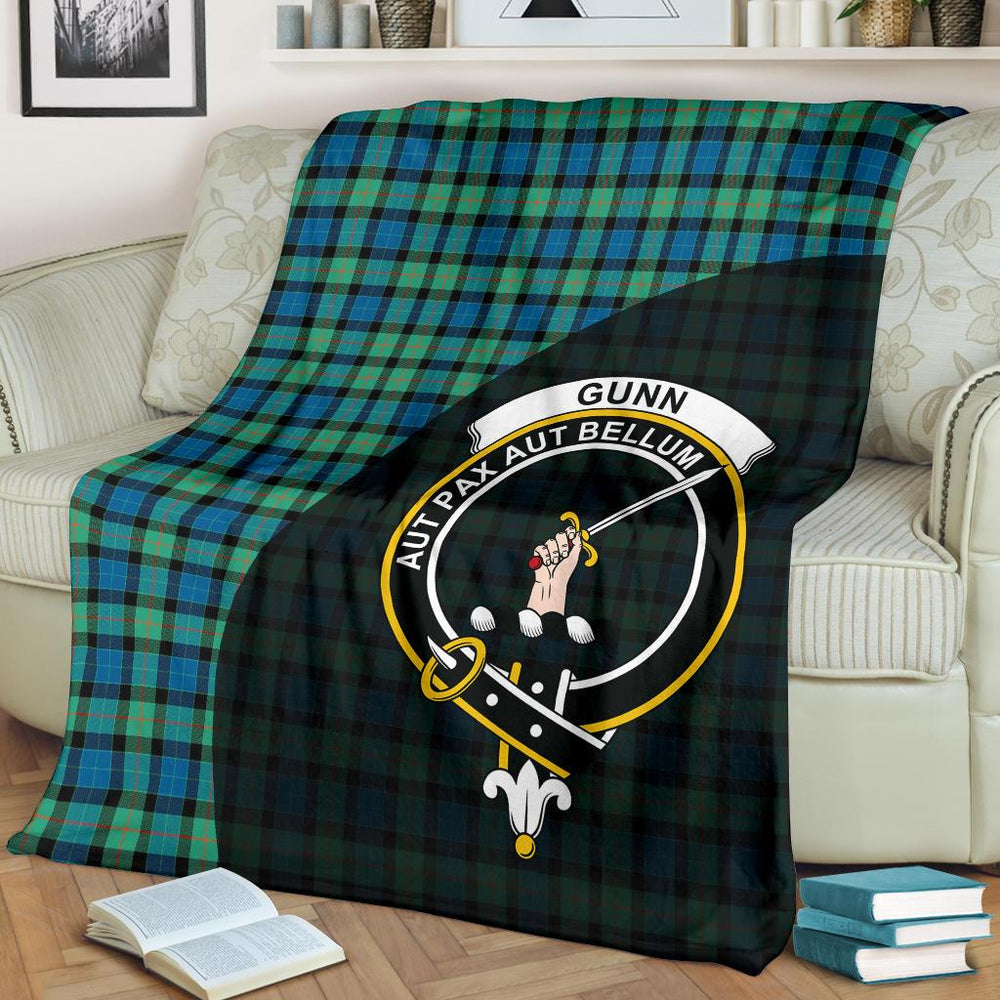 Clan Gunn Ancient Family Tartan Crest Blanket 3 Sizes VJ39 Clan Gunn Tartan Today