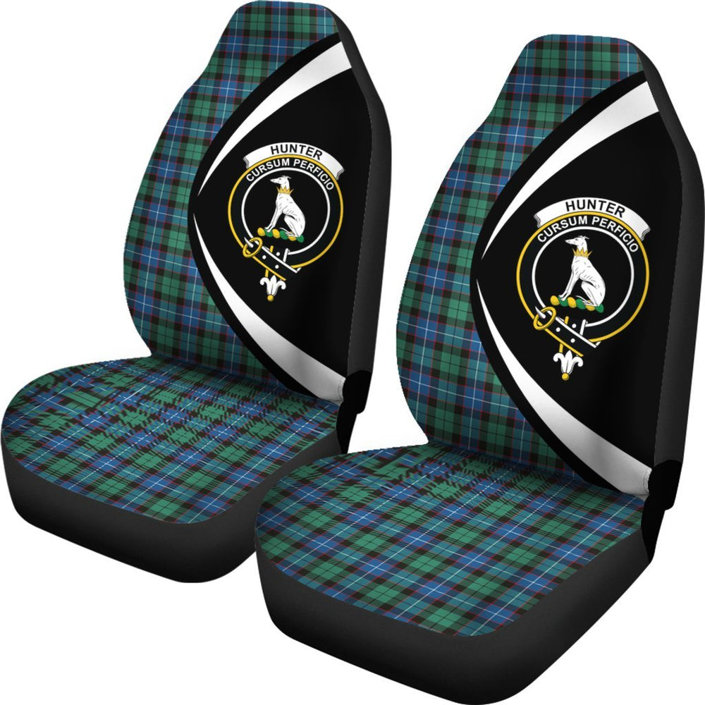 Clan Hunter Ancient Tartan Crest Circle Car Seat Cover RF35 Clan Hunter Tartan Today