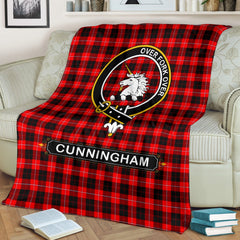 Clan Cunningham Tartan Crest Blanket 3 Sizes EF96 Clan Cunningham Tartan Today