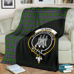 Clan Strange of Balkaskie Tartan Crest Blanket Wave Style FP16 Clan Strange Tartan Today