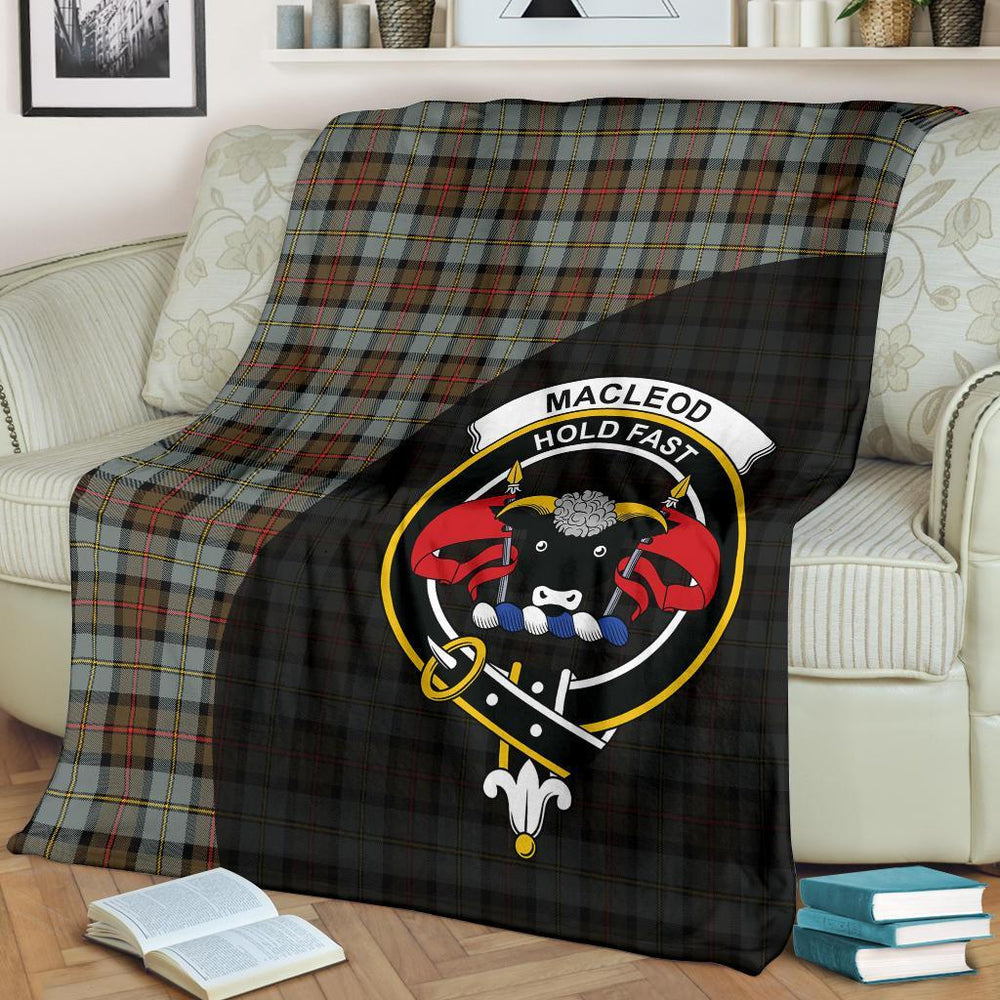 Clan MacLeod of Harris Weathered Tartan Crest Blanket Wave Style KX47 Clan Hall Tartan Today