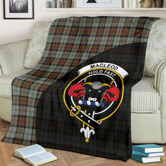 Clan MacLeod of Harris Weathered Tartan Crest Blanket Wave Style KX47 Clan Hall Tartan Today