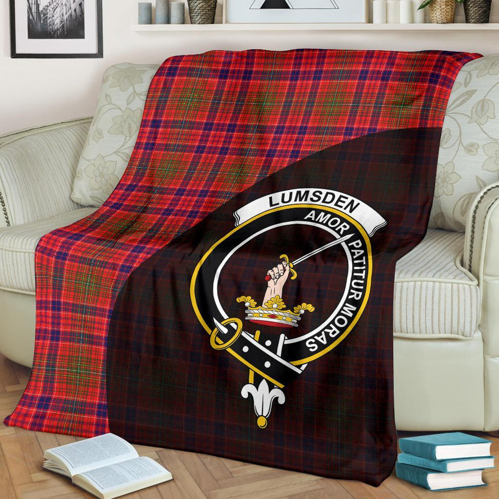 Clan Lumsden Modern Tartan Crest Blanket Wave Style BR90 Clan Lumsden Tartan Today
