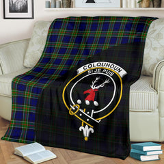 Clan Colquhoun Modern Tartan Crest Blanket Wave Style LE10 Clan Colquhoun Tartan Today