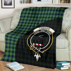 Clan Tweedside District Tartan Crest Blanket Wave Style UJ89 Clan Hall Tartan Today