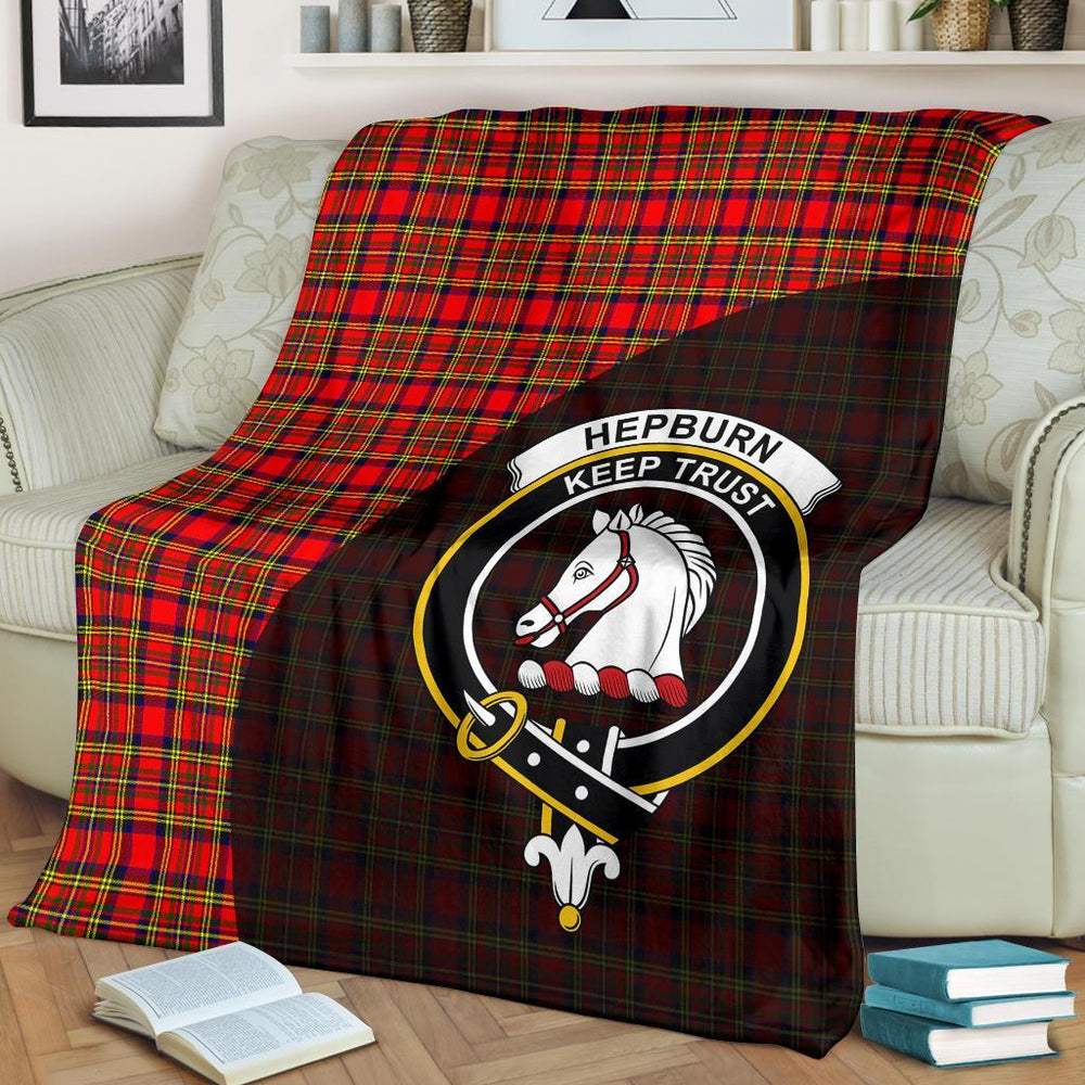 Clan Hepburn Tartan Crest Blanket Wave Style PW20 Clan Hepburn Tartan Today