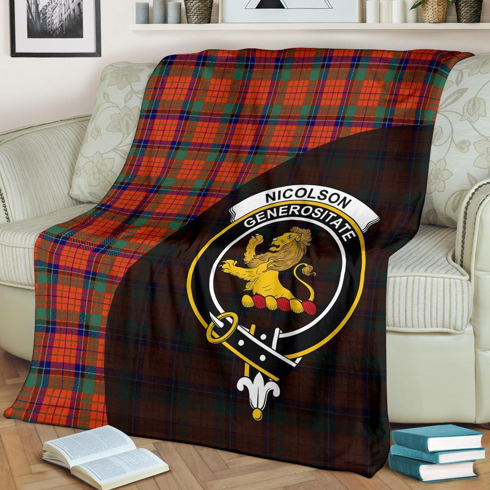 Clan Nicolson Ancient Tartan Crest Blanket Wave Style HZ46 Clan Nicolson Tartan Today