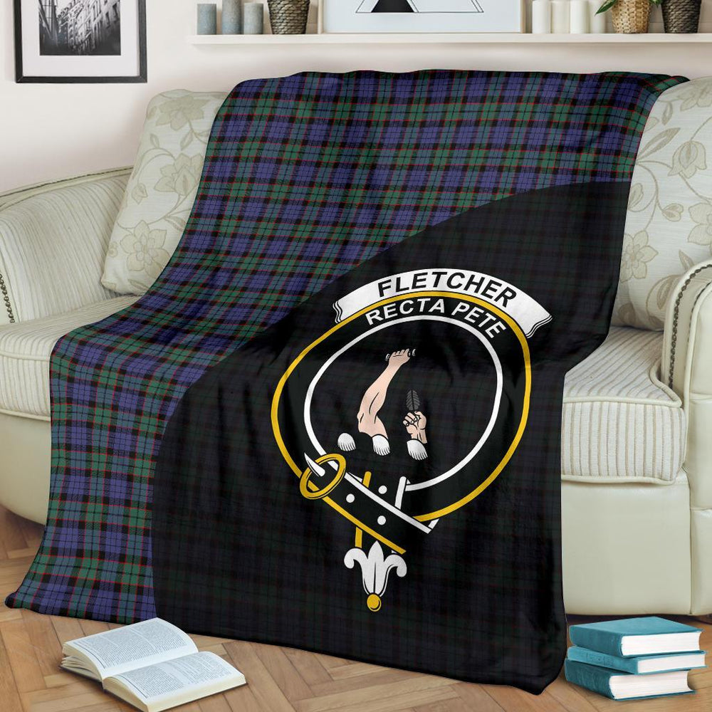 Clan Fletcher Modern Tartan Crest Blanket Wave Style WF82 Clan Fletcher Tartan Today