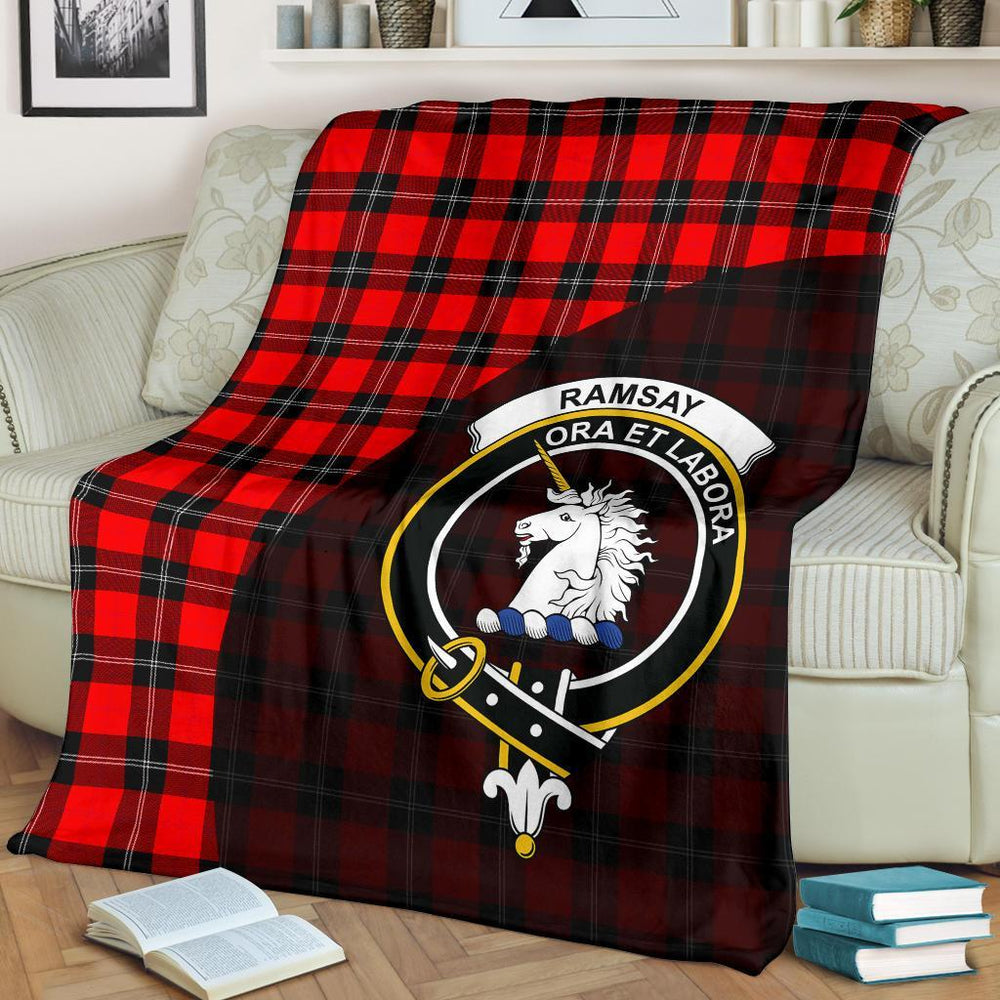 Clan Ramsay Modern Tartan Crest Blanket Wave Style AM71 Clan Ramsay Tartan Today