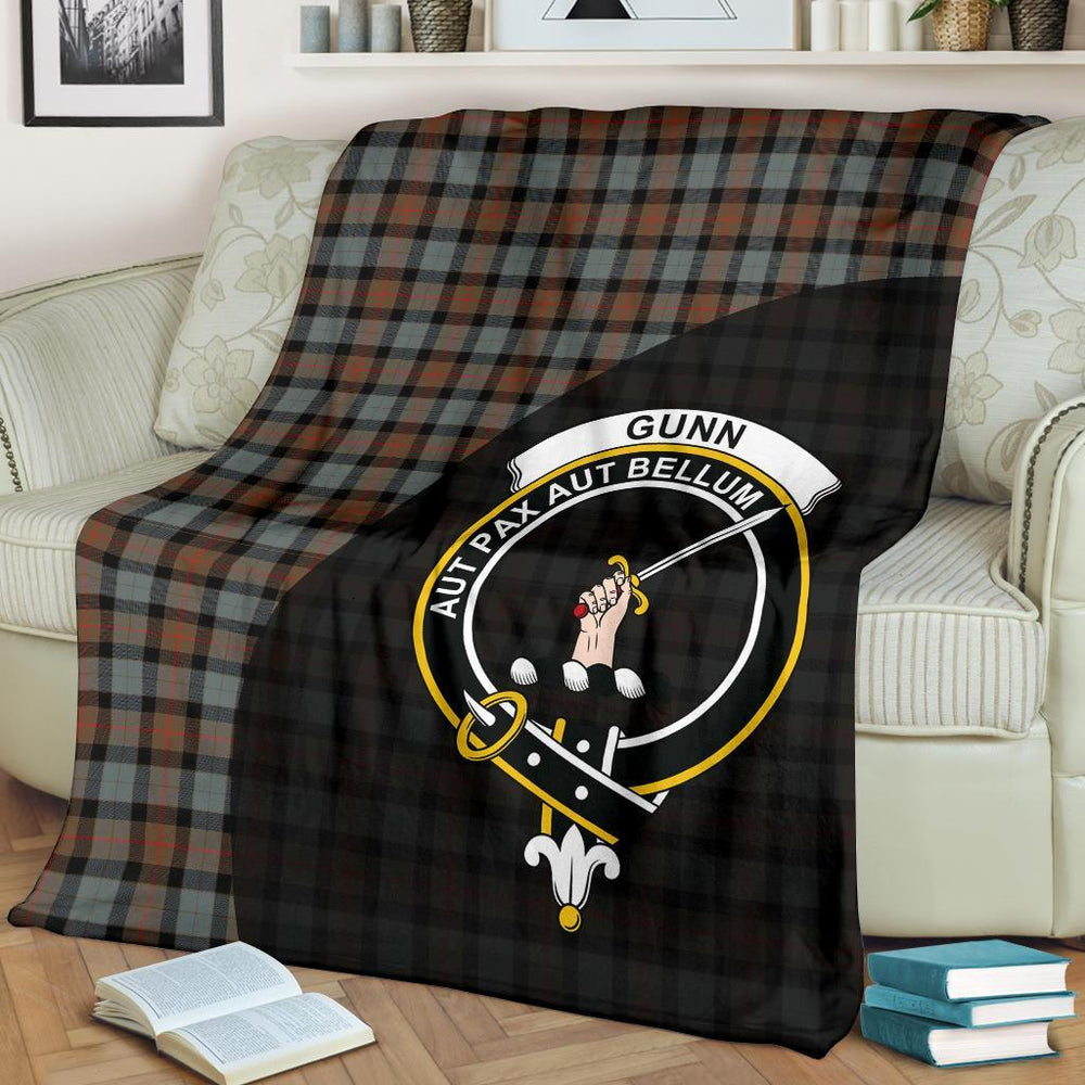Clan Gunn Weathered Tartan Crest Blanket Wave Style VP98 Clan Gunn Tartan Today