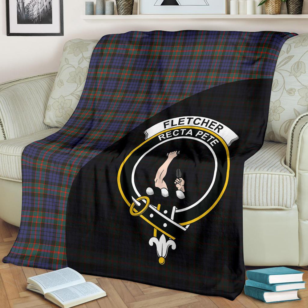 Clan Fletcher of Dunans Tartan Crest Blanket Wave Style JQ66 Clan Fletcher Tartan Today
