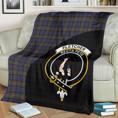 Clan Fletcher of Dunans Tartan Crest Blanket Wave Style JQ66 Clan Fletcher Tartan Today