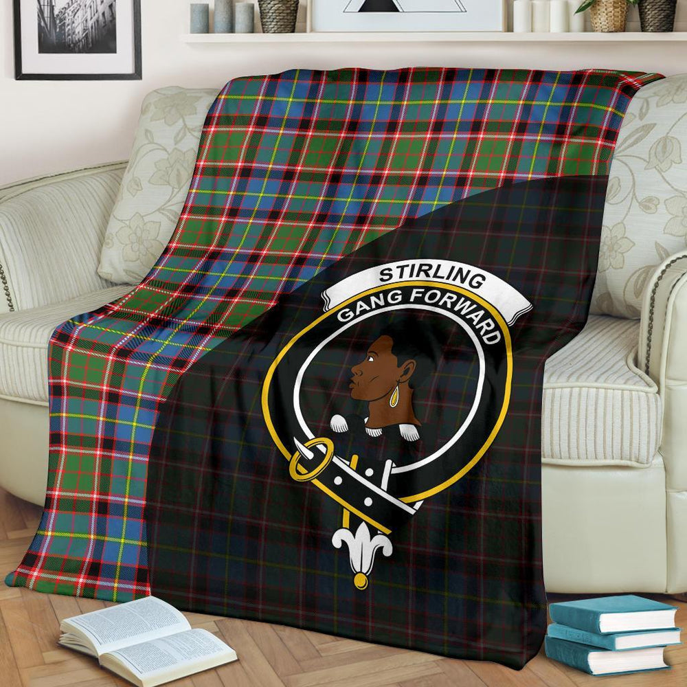 Clan Stirling & Bannockburn District Tartan Crest Blanket Wave Style OU98 Clan Stirling Tartan Today