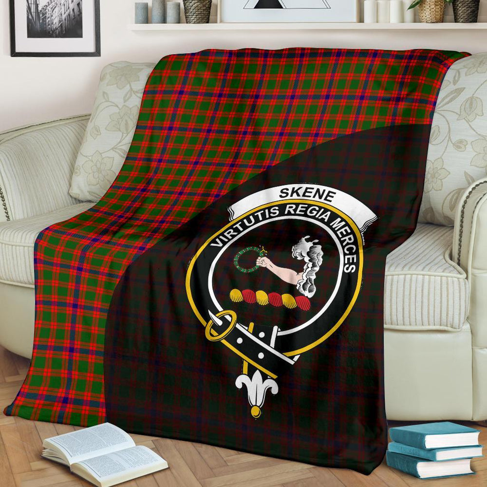 Clan Skene Modern Tartan Crest Blanket Wave Style TB76 Clan Skene Tartan Today