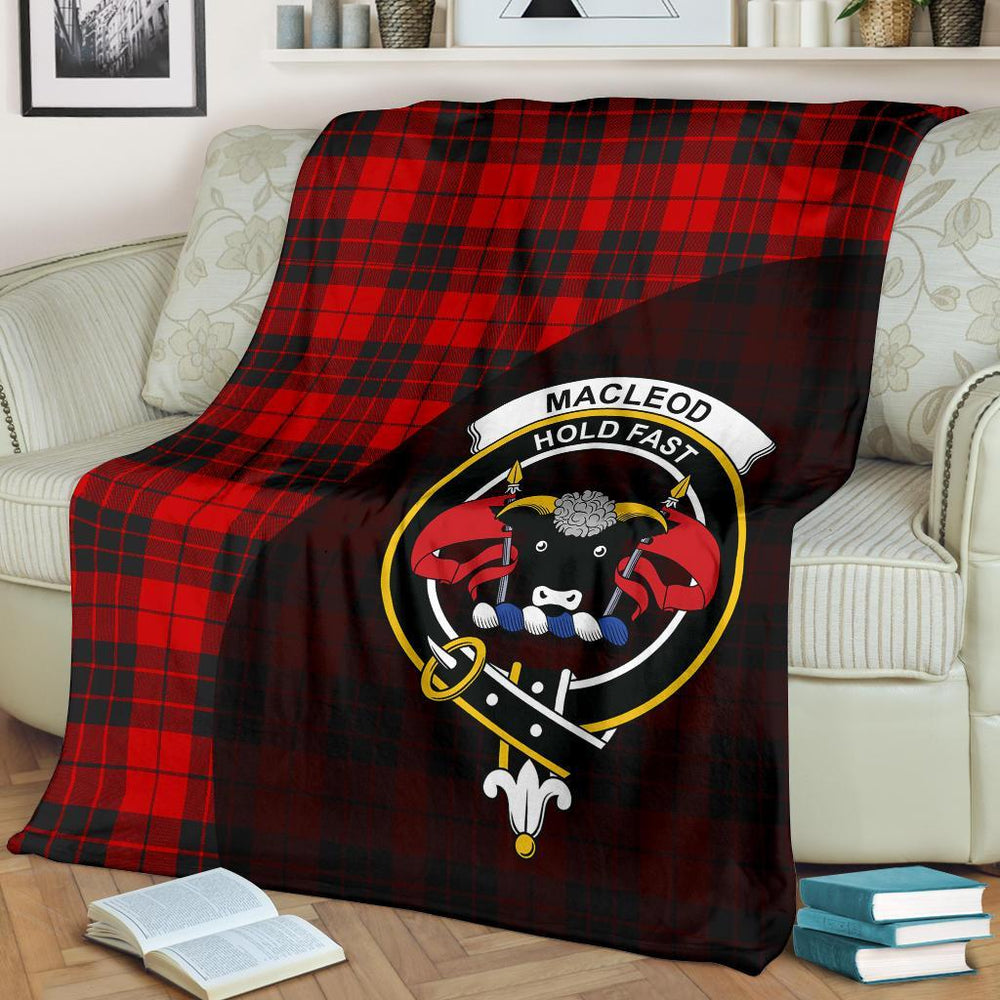 Clan MacLeod of Raasay Tartan Crest Blanket Wave Style MC79 Clan Hall Tartan Today