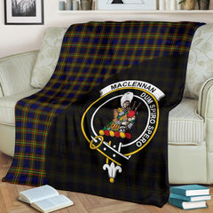 Clan MacLellan Modern Tartan Crest Blanket Wave Style KM72 Clan Hall Tartan Today