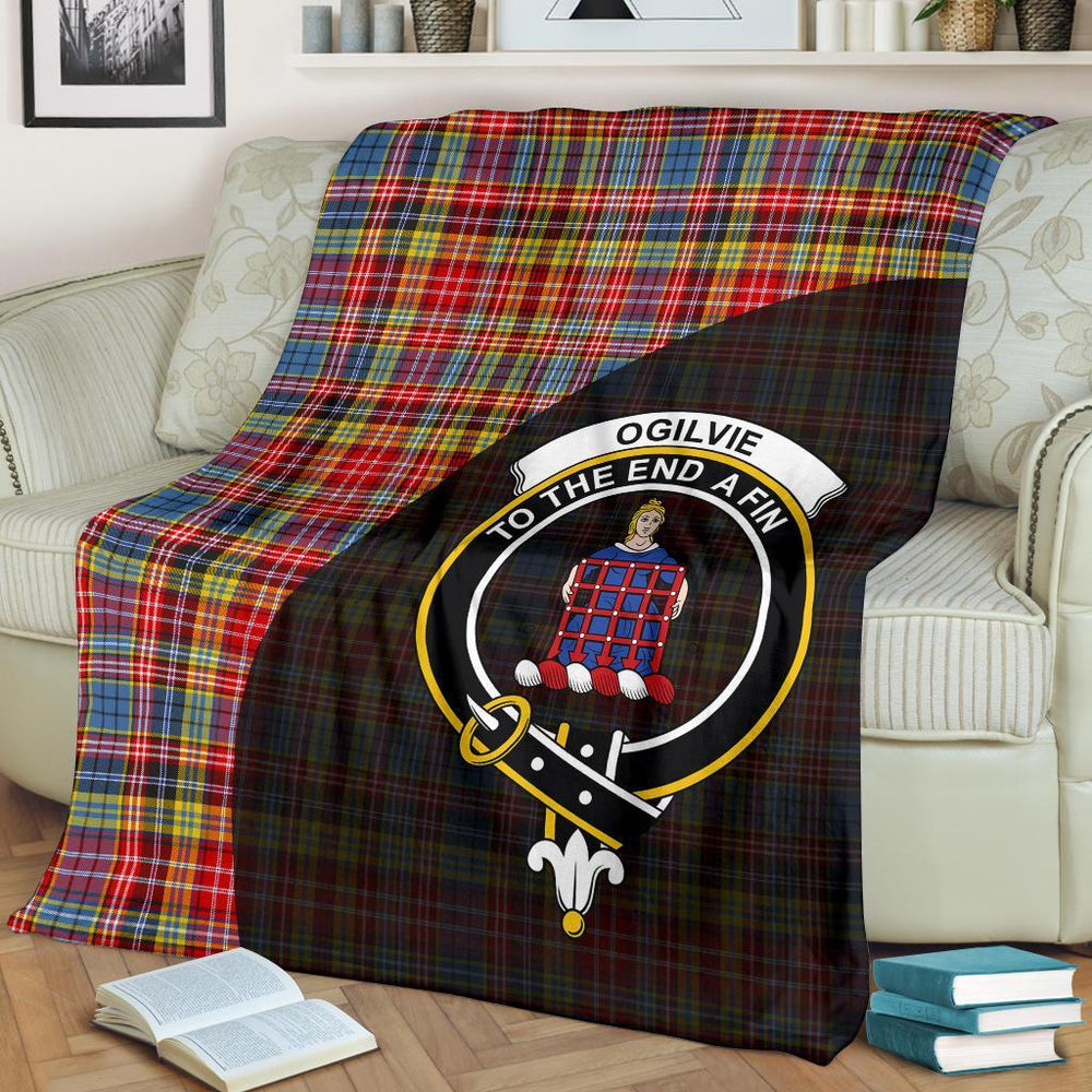 Clan Ogilvie of Airlie Ancient Tartan Crest Blanket Wave Style SY44 Clan Ogilvie Tartan Today