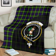 Clan Watson Modern Tartan Crest Blanket Wave Style WJ68 Clan Watson Tartan Today
